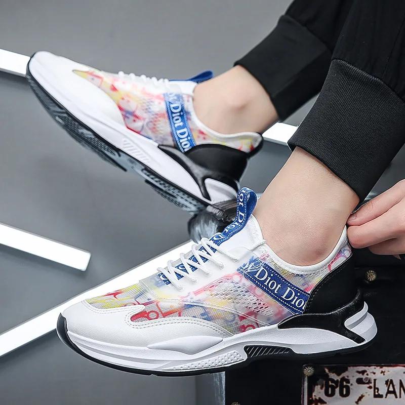 Fashion Men's Sports Shoes 2024 New Korean Edition Mesh Breathable Running Shoes Student Trend Low Top Comfortable Casual Shoes sneakers
