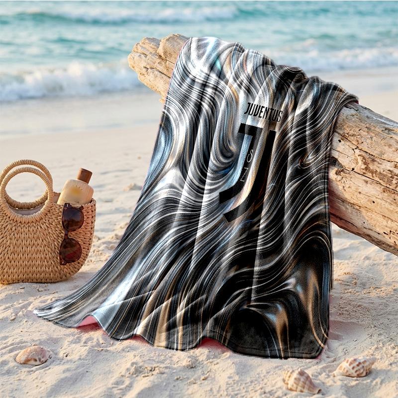 Asciugamano da Spiaggia in Microfibra con Stampa Juventus FC Asciugatura Rapida Assorbente Grande Asciugamano per Spiaggia Nuoto Viaggio