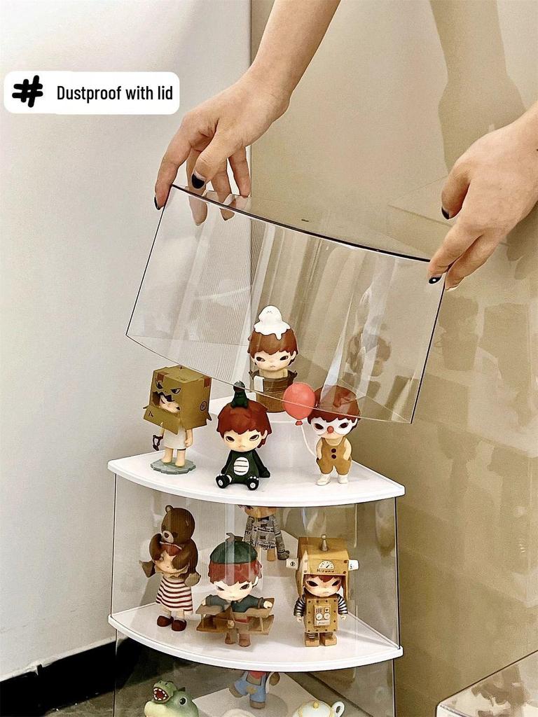 Light Weave Transparent Display Box: Dustproof Garden Pendant & Doll Figure Storage Stand