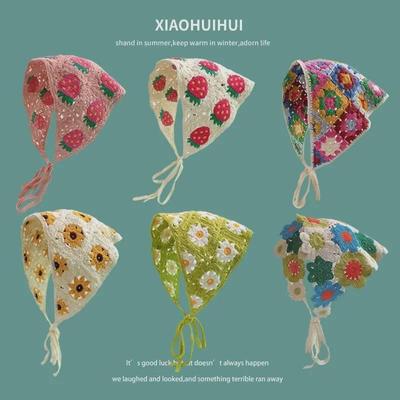 Bentiță florală dulce și drăguță tricotată manual: Stil de călătorie de primăvară/toamnă"