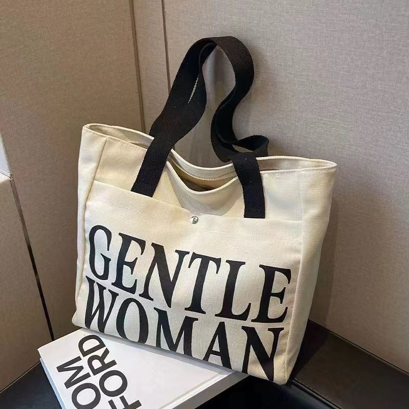 Torba płócienna dla studenta/studentki Torba Damska Lato 2025 Nowa Torba Tote o Dużej Pojemności Wszechstronna Torba Tote na Jedno Ramię