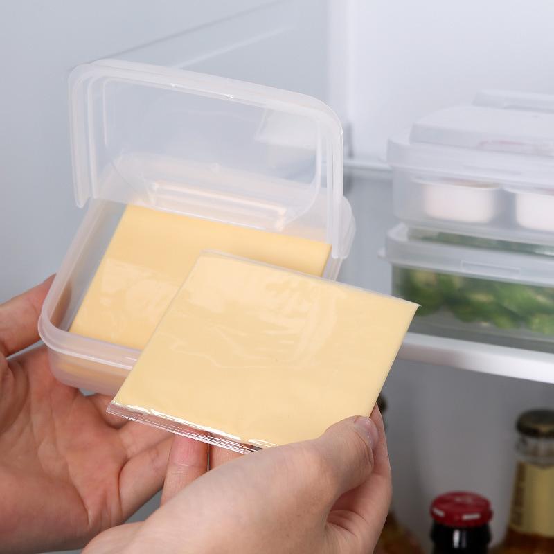 1PCS Reusable Cheese Packaging Box Refrigerator Fruit Sealed Fresh-keeping Box Flip Butter Block Storage Box Onion Ginger Garlic Seasoning Storage Box