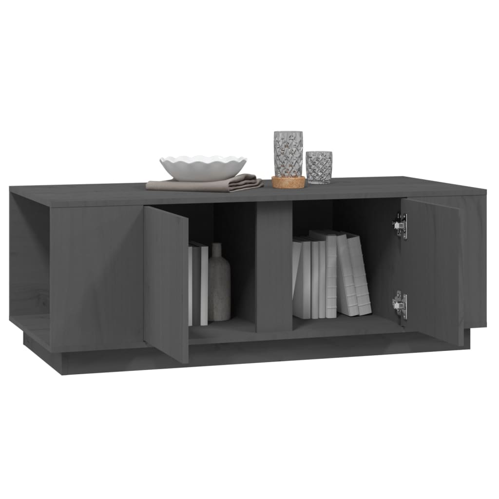 Vidaxl Coffee Table, Grey, 110X50X40 Cm, Solid Pine Wood