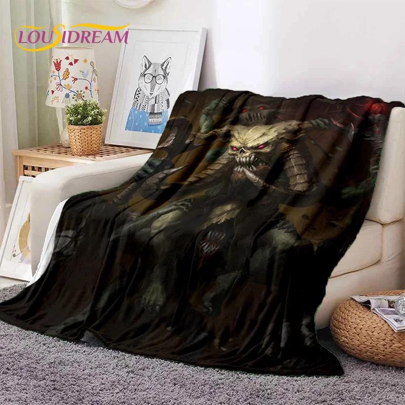 Diablo 3D Retro Game Gamer Soft Flannel Blanket for Beds Bedroom Sofa Picnic,Throw Blanket for Cover Outdoor Leisure Nap Gift