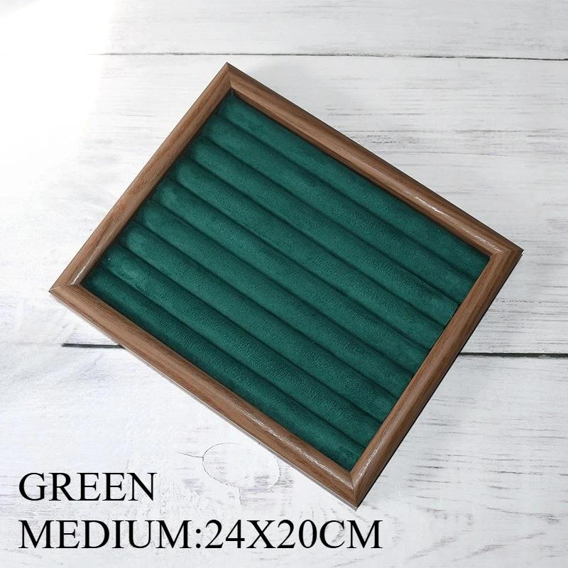 Solid Wood Ring Storage Tray Walnut Wood Counter Ring and Earring Display Tray Shop Home Bracelet Earring Display Pallet
