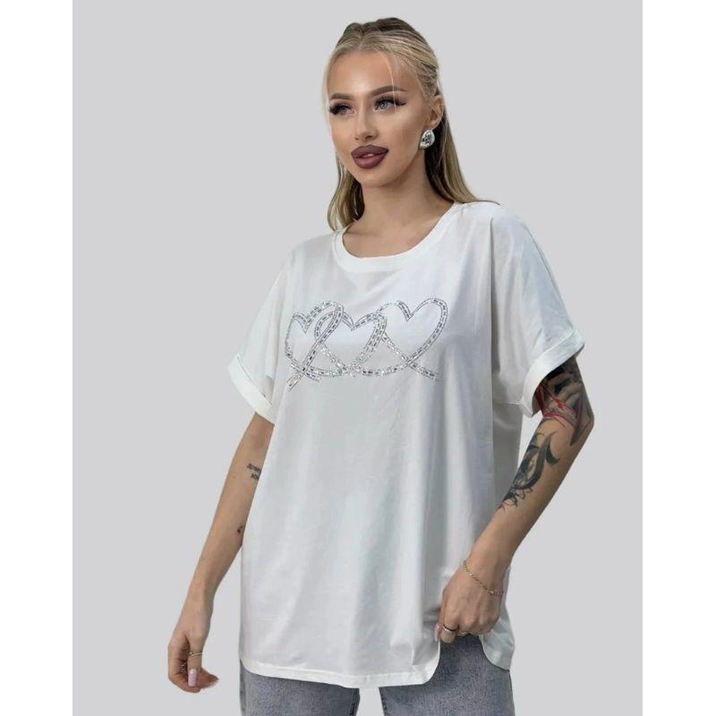 Loose Printed T-shirt Western Style New Fashion Loose Casual Diamond Short sleeve Cotton T-shirt Top