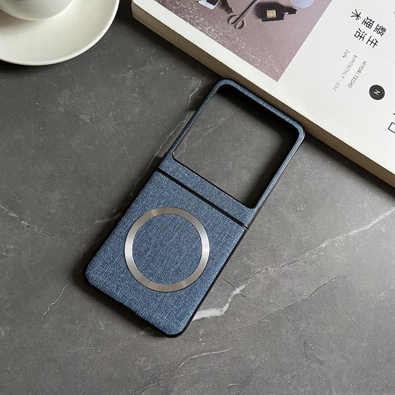 Fabric Cloth Texture Magnetic Case for Motorola Moto Razr 60 50 Ultra 40 5G 2022 2020 Shockproof Mag-safe Wireless Charge Cover
