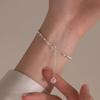 S925 Silver Broken Silver, A Few Taels Of Blessing Brand Bracelet, Girls' High-End Niche Design, Simple Style Jewelry