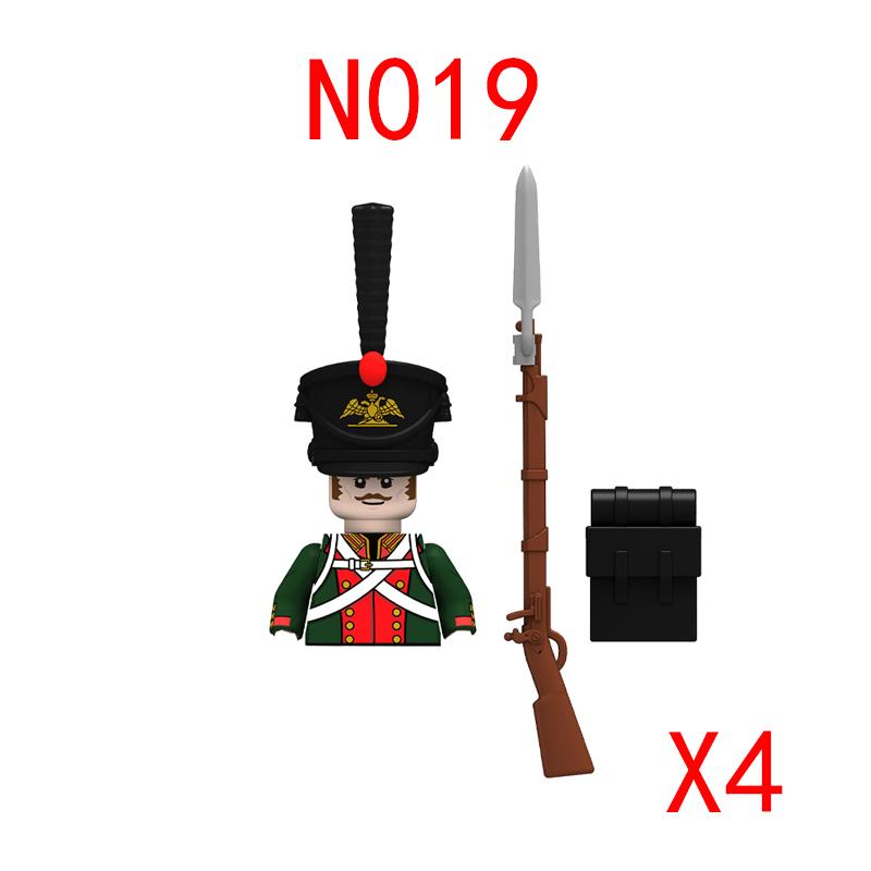 Napoleonic War Military Building Blocks Mini Bricks Figures Gifts Weapons Funs Equipments Russian France UK Italy Solider Toys