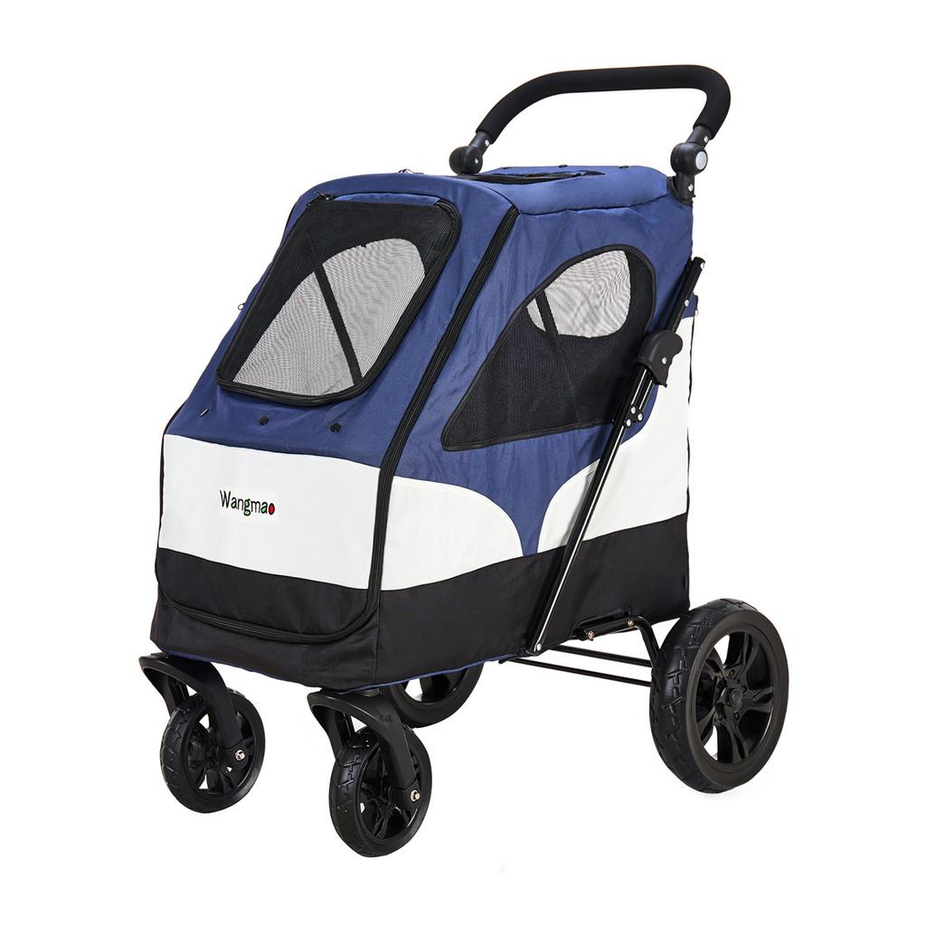 Outing Shopping Four-wheel Pet Cart Storing Foldable Portable Cat and Dog Outdoor Cart Wheelchair Pet Outdoor Cart Large Space