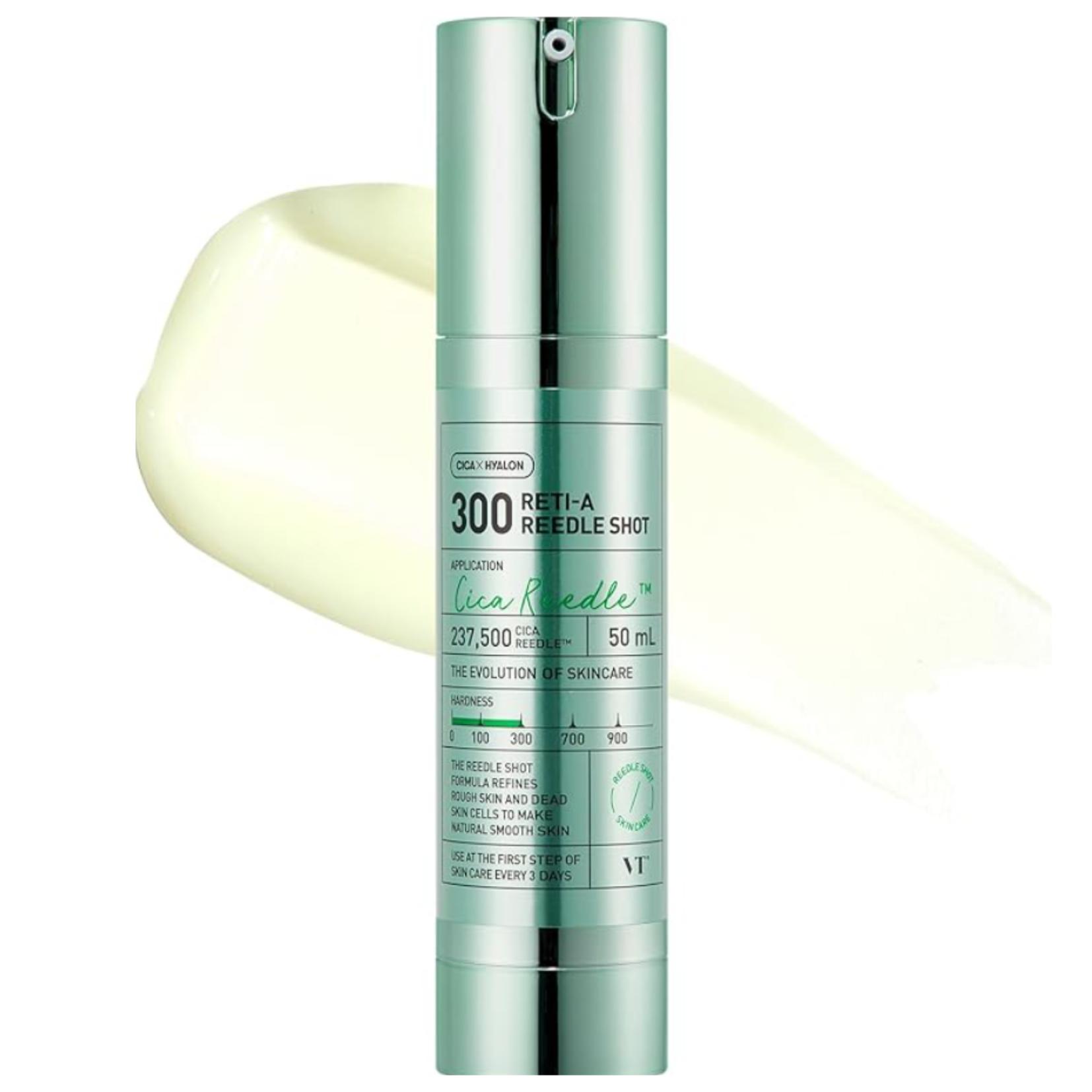 

VT Reedle Shot Serum 100/300/700. Використовує інгредієнти у формі мікроголок, які забезпечують краще поглинання та ефективність. Reti-A 300