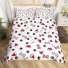 Dog Paw Print Duvet Cover Watercolor Gradient Puppy Footprints Comforter Cover with 2 Pillowcases,Funny Pets Animal Quilt Cover