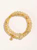 Gelber Rutilquarz & Amethyst Reichtum Anziehungs Armband - Goldenes Tigerauge, Glücksverstärkender Kristall Schmuck für Frauen