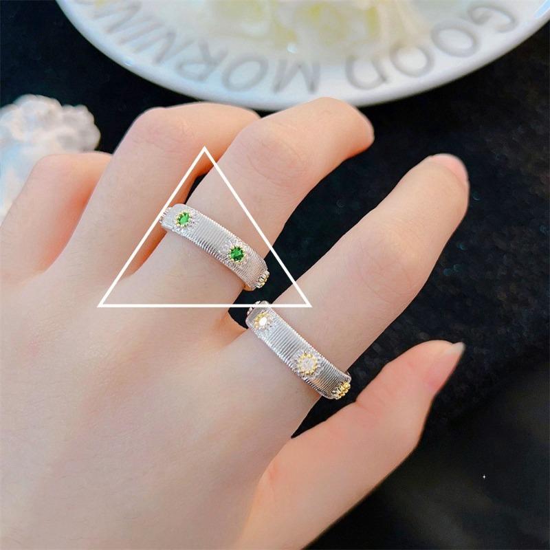 925 Sterling Silver Retro Plain Silver Ring for Women Does Not Fade, Light Luxury, High-end Sense, Versatile Opening Fashion Personality Ring