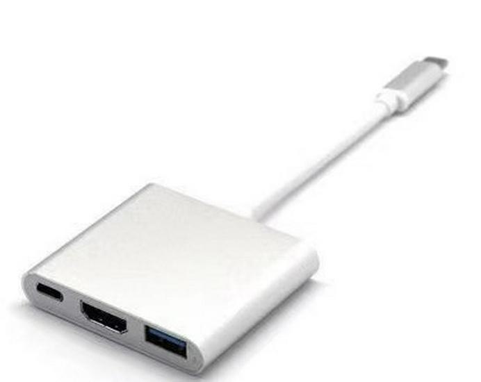 

Универсальный USB-C хаб с несколькими портами для ноутбуков и планшетов three-in-one HDMI+USB+PD