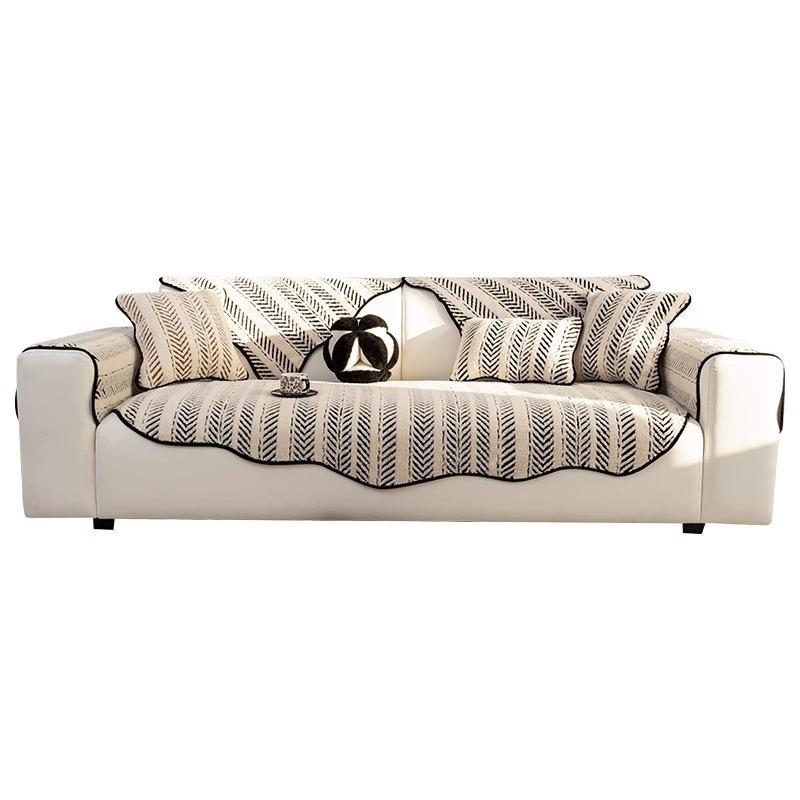 Plush Special-Shaped Sofa Cushion, Non-Slip Thickened Irregular Seat Cushion, Light Luxury And High-End Sense, Winter Straight-Row Sofa Cover