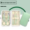 7-Piece Green Manicure and Nail Art Tool Set