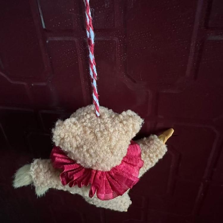Charm Dancing Bear Plush Pendant Cartoon Bear Keychain Pendant for Bags and Car Suitable for Kids and Adult Present