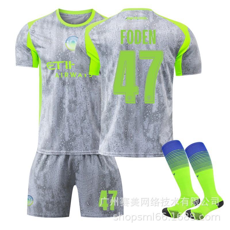 

25-26 Manchester City s Champions League No. 9 Harland Football Uniforms Set 10 Sherki 47 Foden 16 Rodrigo M