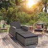 Day and Night - Day and Night Garden Lounger with Dark Gray Synthetic Rattan Cushion