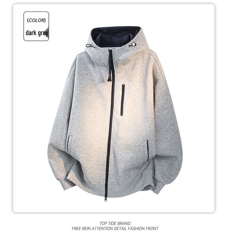 Unisex Autumn Colorblock Hoodie Cardigan - Trendy Sporty Jacket