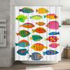 Bright Fish Shower Curtain Set Waterproof Fabric For Bathroom Decor Colorful Fruits Seafood Print 3D Custom-Made Waterproof Bath