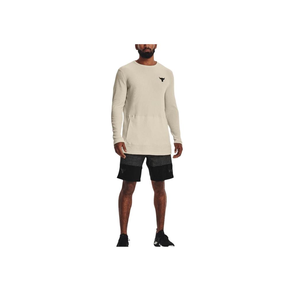 Under Armour Project Rock Pohodlná Měkká Módní Všestranná Košile s Dlouhým Rukávem Pánské košile Khaki 1367095-279