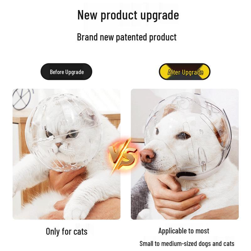 Dog & Cat Protective Space Helmet Collar - Anti-Bite, Elizabethan, Pet Head Cover