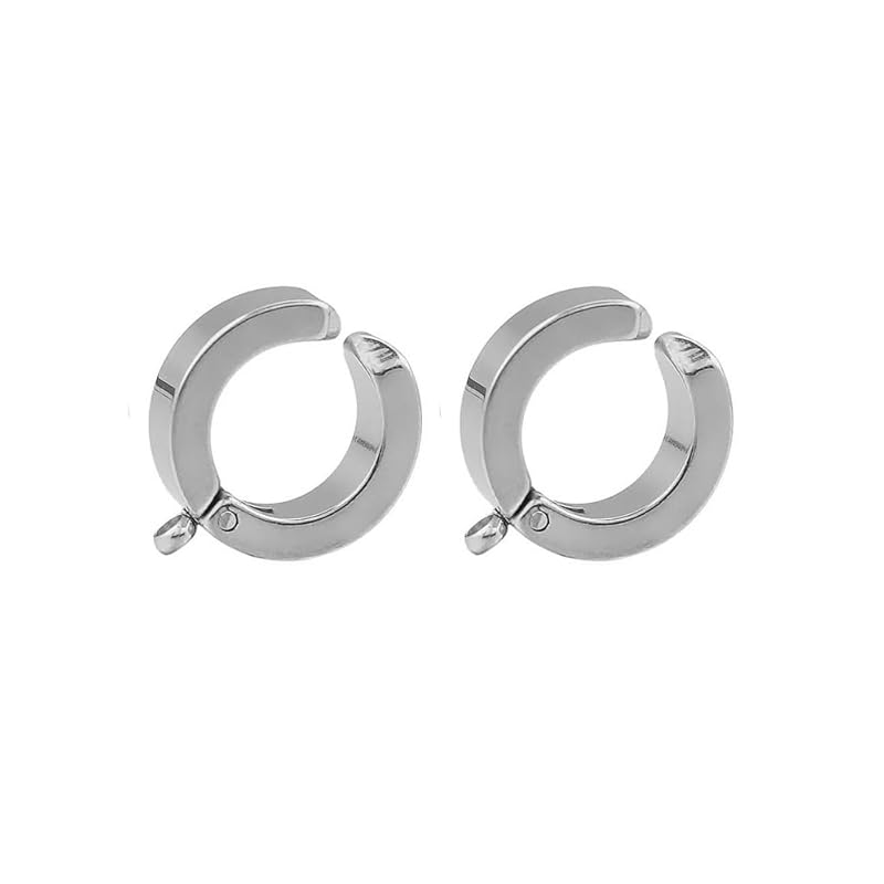 earrings ear cuff parts Metal fittings original charm attachment hoop repair spare men's ladies (Earrings, silver)