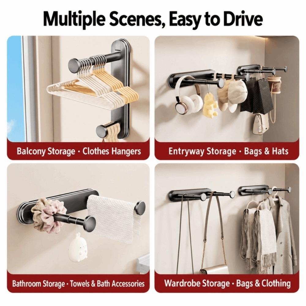 Double Layer Clothes Rack Organizer Telescopic Clothes Hanger Storage  Home Use