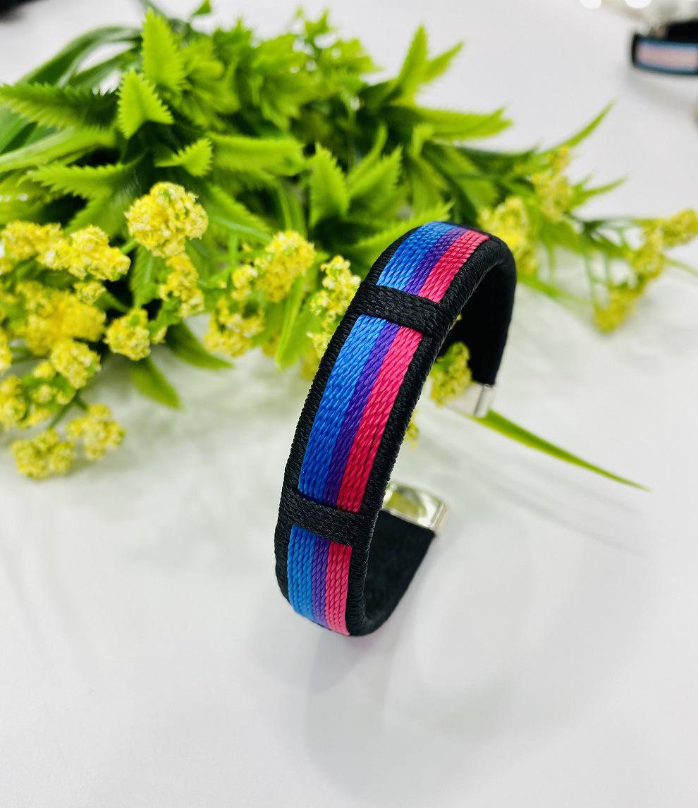 Rainbow Love Thread Bracelet - Woven Friendship Gift for Couples