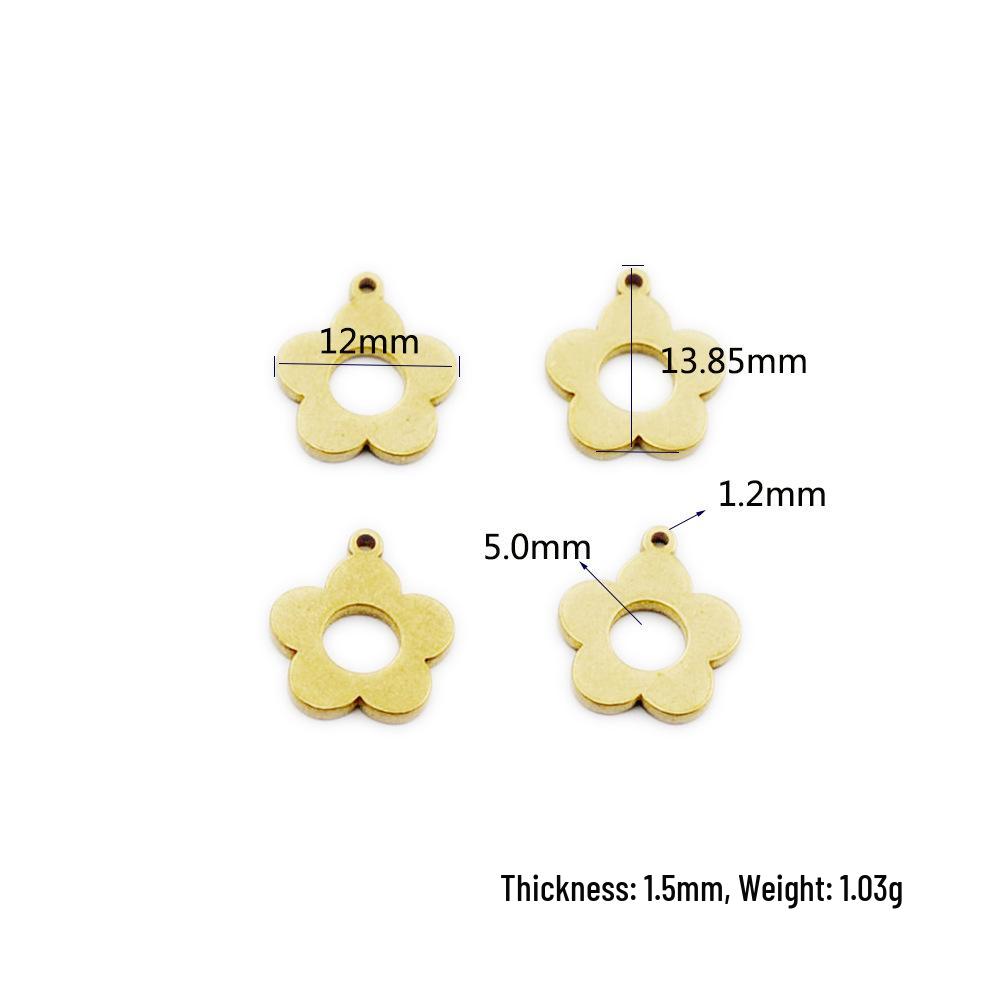 2024 Brass Flower Pendant: Cute DIY Jewelry Accessory with Laser Engraved Logo