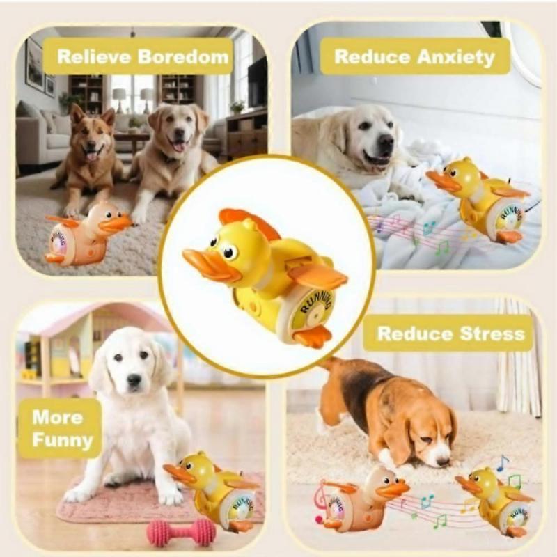 Crawling Duck Dog Toys, Interactive Dancing Duck Toys with Music Sounds & Lights