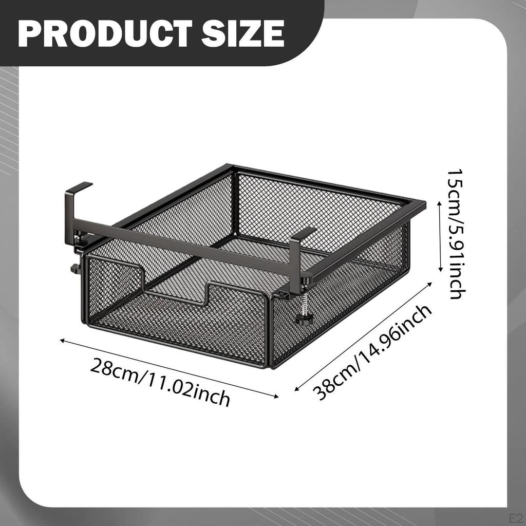Cesto per Cassetto, Cassetto Appeso in Ferro, Scaffale Estraibile, Uso Versatile per Ufficio, Stanza del Dormitorio,