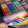Kuelox Solid Oil Painting Pigment Mini 24/36/48Colors Exquisitely Artistic Water-Soluble Oily Pastels Crayon for Scratching