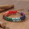 Ankle Bracelet for Women Double-layer Braid Beach Accessories 7 Chakras Boho Turquoise Jewelry Black Green Red Summer Things