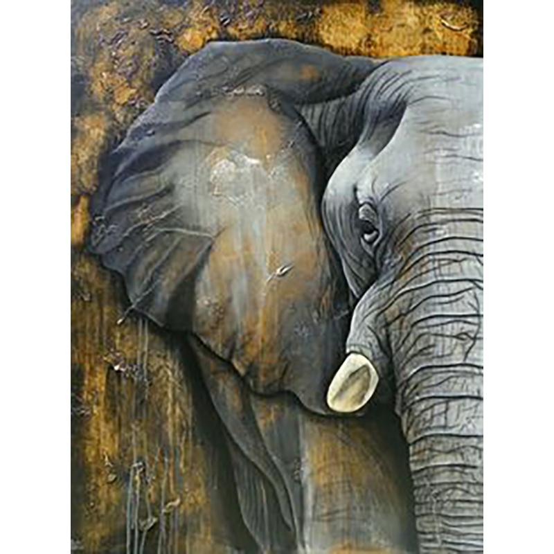 DIY Elephant 5D Diamond Maling Full Rund Drill Animal Diamond Brodery Rhinestone Art Mosaic Home Decoration Håndlaget gave