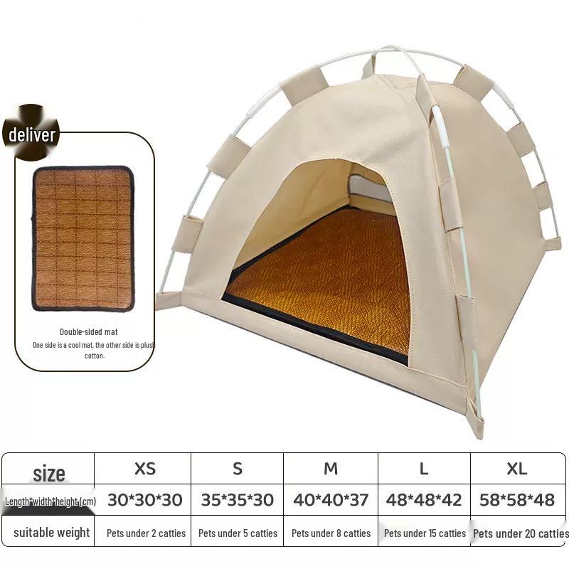 Foldable Outdoor Pet Tent with Cooling Mat for Cats
