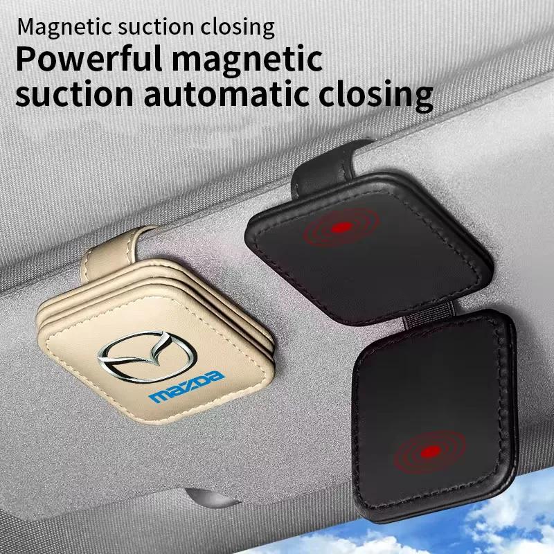 Magnetic Leather Sunglasses Mount Interior Visor Accessories for Mazda CX-3 CX-7 CX-9 RX-7 Auto Accessories
