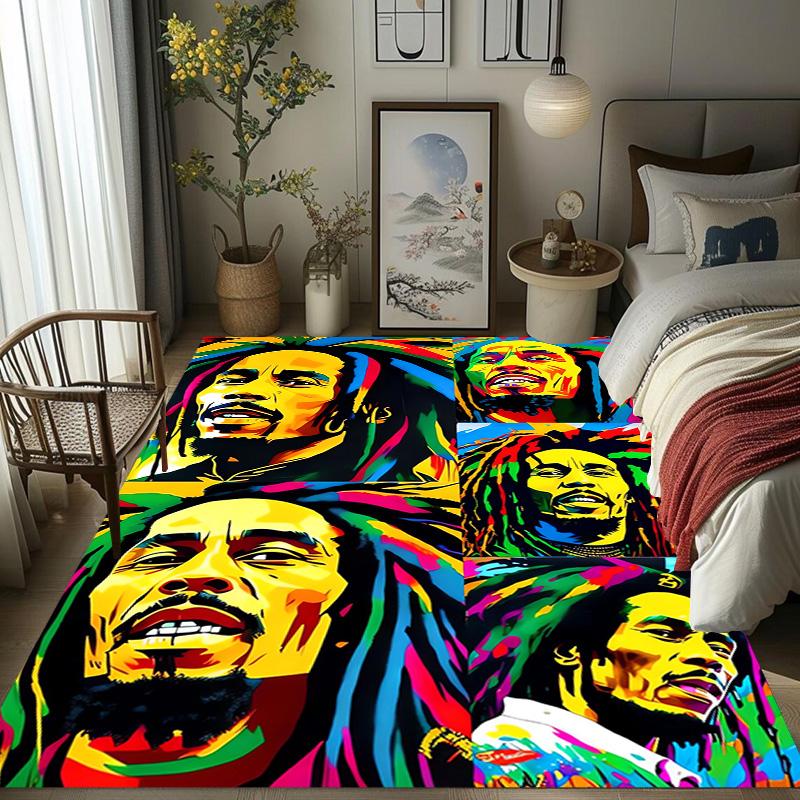 Vibrant Rasta Music Fusion Carpet Living Room and Bedroom Mats Doormat Dormitory Decoration Bathroom Mat Protective Pad