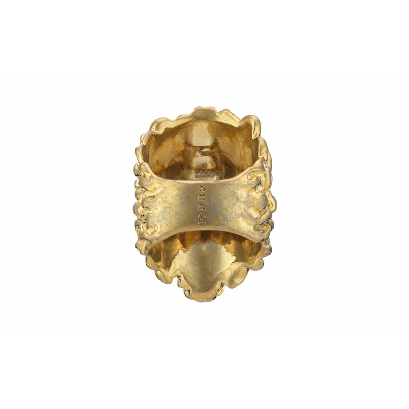 Gucci ring Crystal Lion Head Fashion Jewelry Frosted Men and Women Same Style Couple Gold S