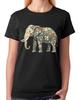 Floral Elephant Artwork Ladies T-Shirt Cute Nature Animal Art Tee