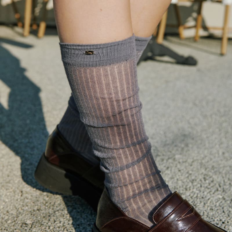 

CARRY BARRETTE Cotton sheer socks black