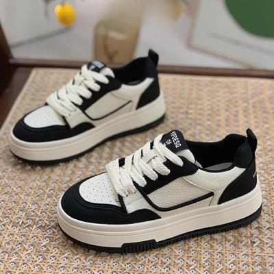 Leather Board Shoes Panda Shoes Spring New Versatile Platform White Shoes Women's Shoes Casual Shoes Children's Sports Shoes