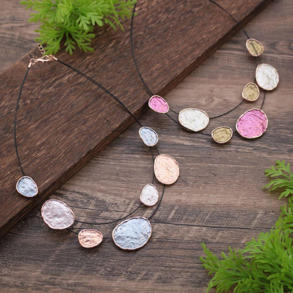 Colored Colorful Choker Irregular Neck Pendant Creative Women's Necklace  Women