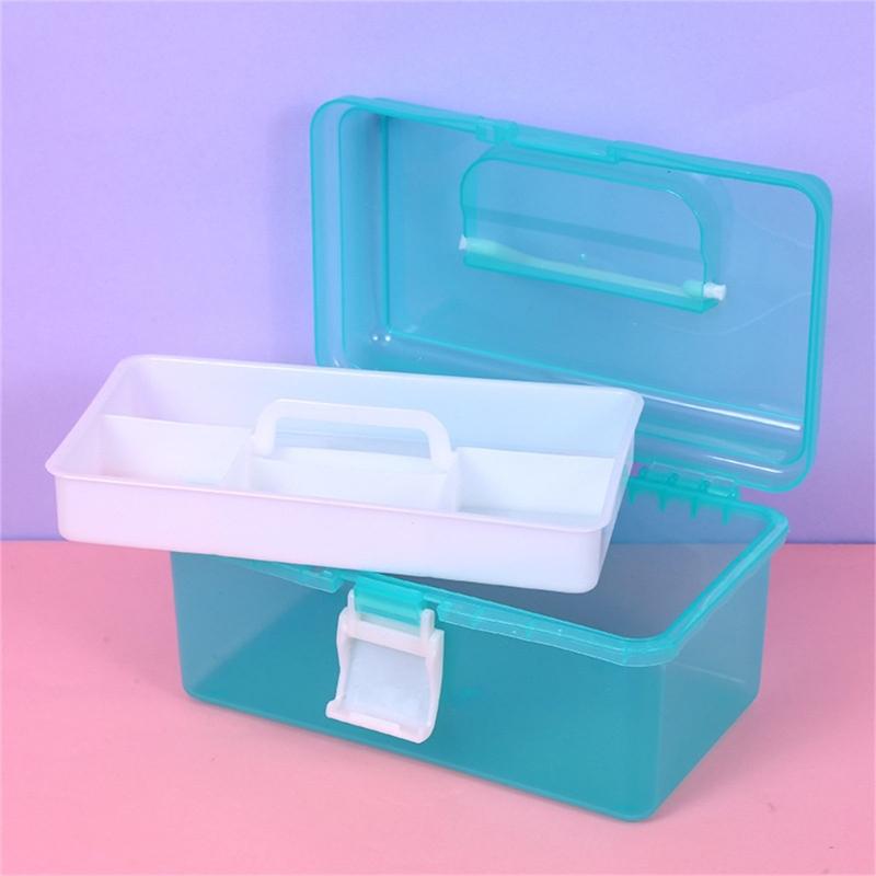 Plastic Storage Box with Tray Nail Art Organizer Toy Storing and Organising Case