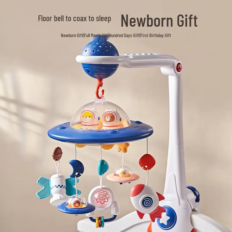 

Rotating Baby Bed Mobile with Starry Sky Projection and Remote-Controlled Music Rattle