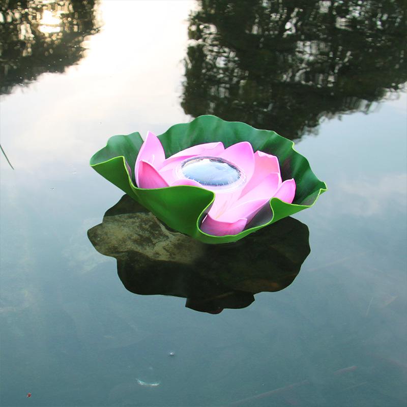 Solar Lotus Floating Pond Lamp - Waterproof Garden Wishing Light