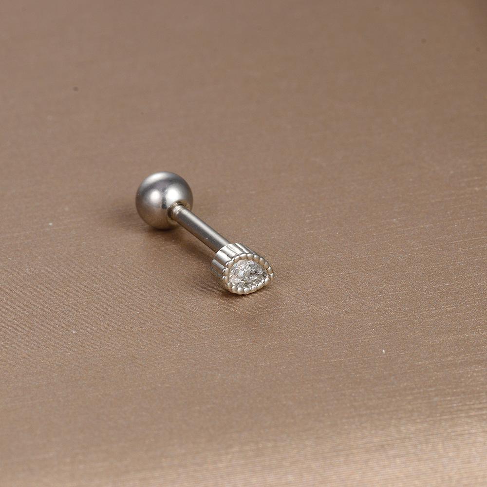 Heißer Verkauf Piercing Schmuck Edelstahl Ohrknochen Nägel Zirkon Kugel Schraube Kleine Ohrringe Damen Leichter Luxus Ohrringe