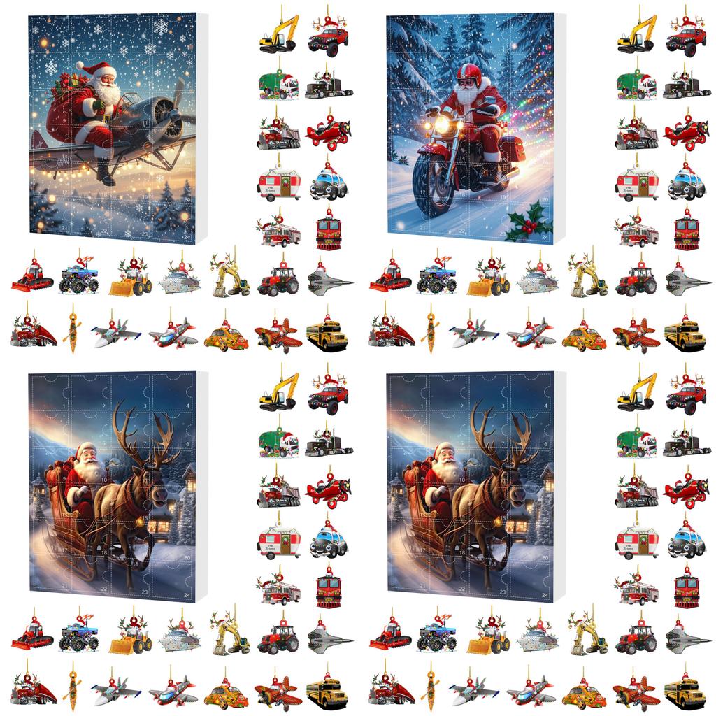 Christmas Countdown Blind Box With Santa Claus Acrylic Hangings For Holiday Decor And Gift Giving